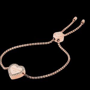 MICHAEL KORS Rose Gold Heart Slide Bracelet